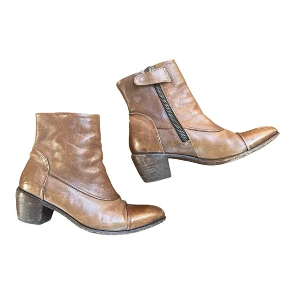 John Fluevog Passage Preet Brown Leather Ankle Boots - Picture 2 of 8